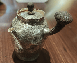 Side-handle Small Spout Silver Pot - Davinci Flower