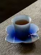 QZT Blue Enchantress – Four-leaf Cup + Saucer - Davinci Flower
