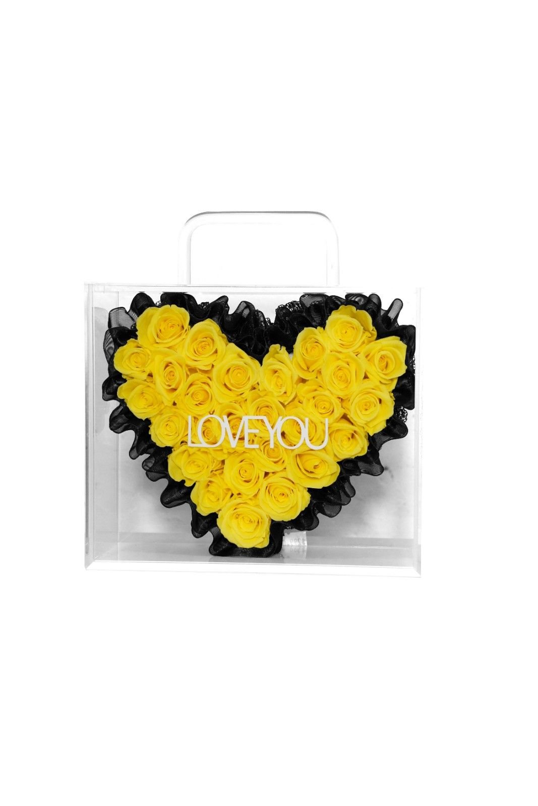 Heart-shaped Roses (Large Basket Yellow) - Davinci Flower