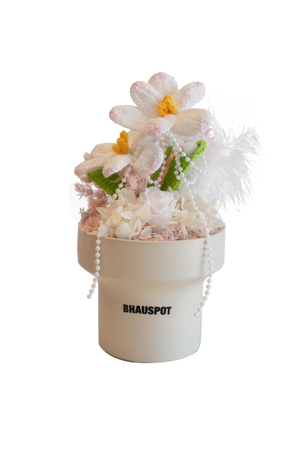 Crochet Flower Pot (Pink) - Davinci Flower
