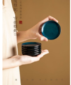 Lacquered Cup Coaster – Blue - Davinci Flower