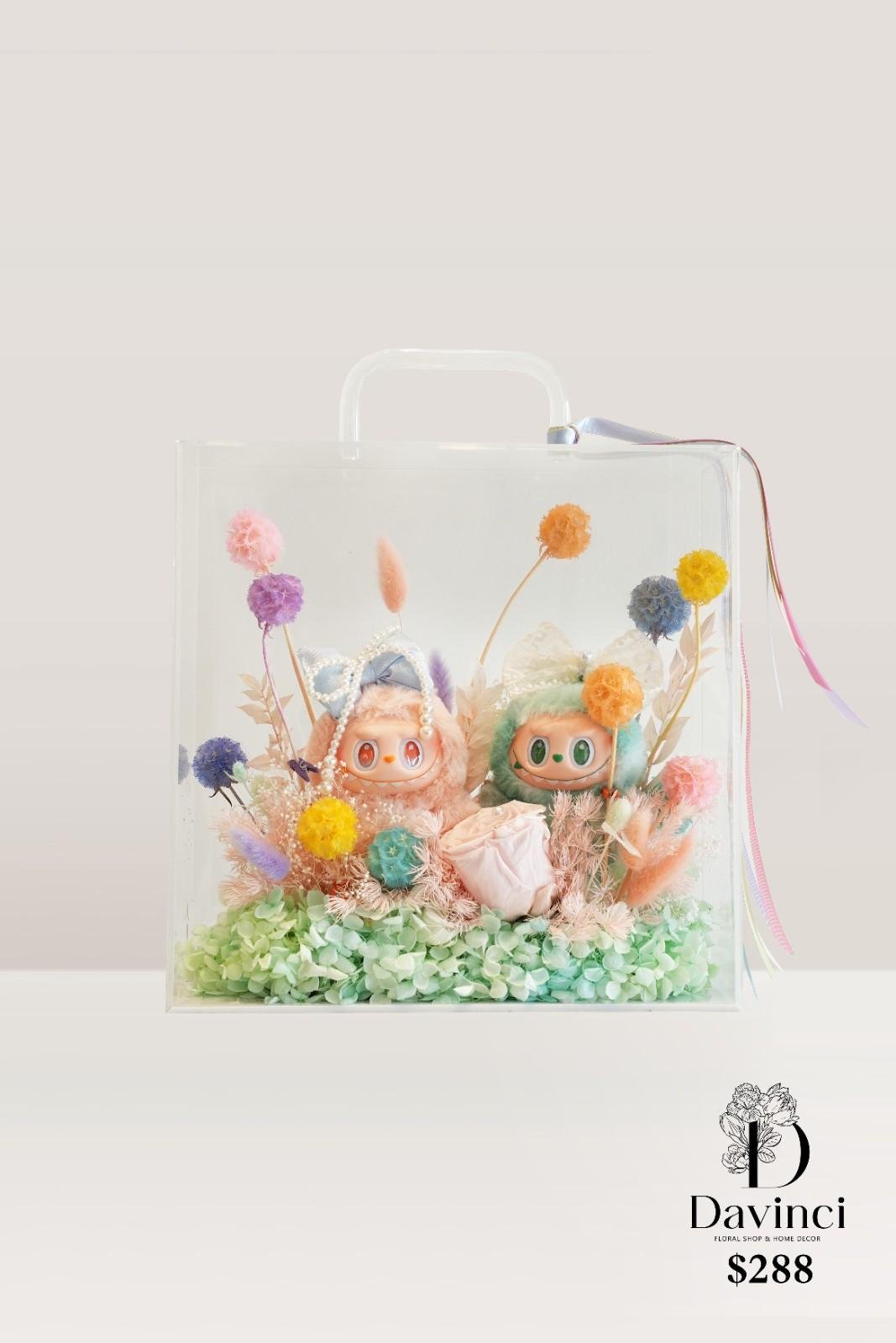 Preserved flower with Labubu - Davinci Flower