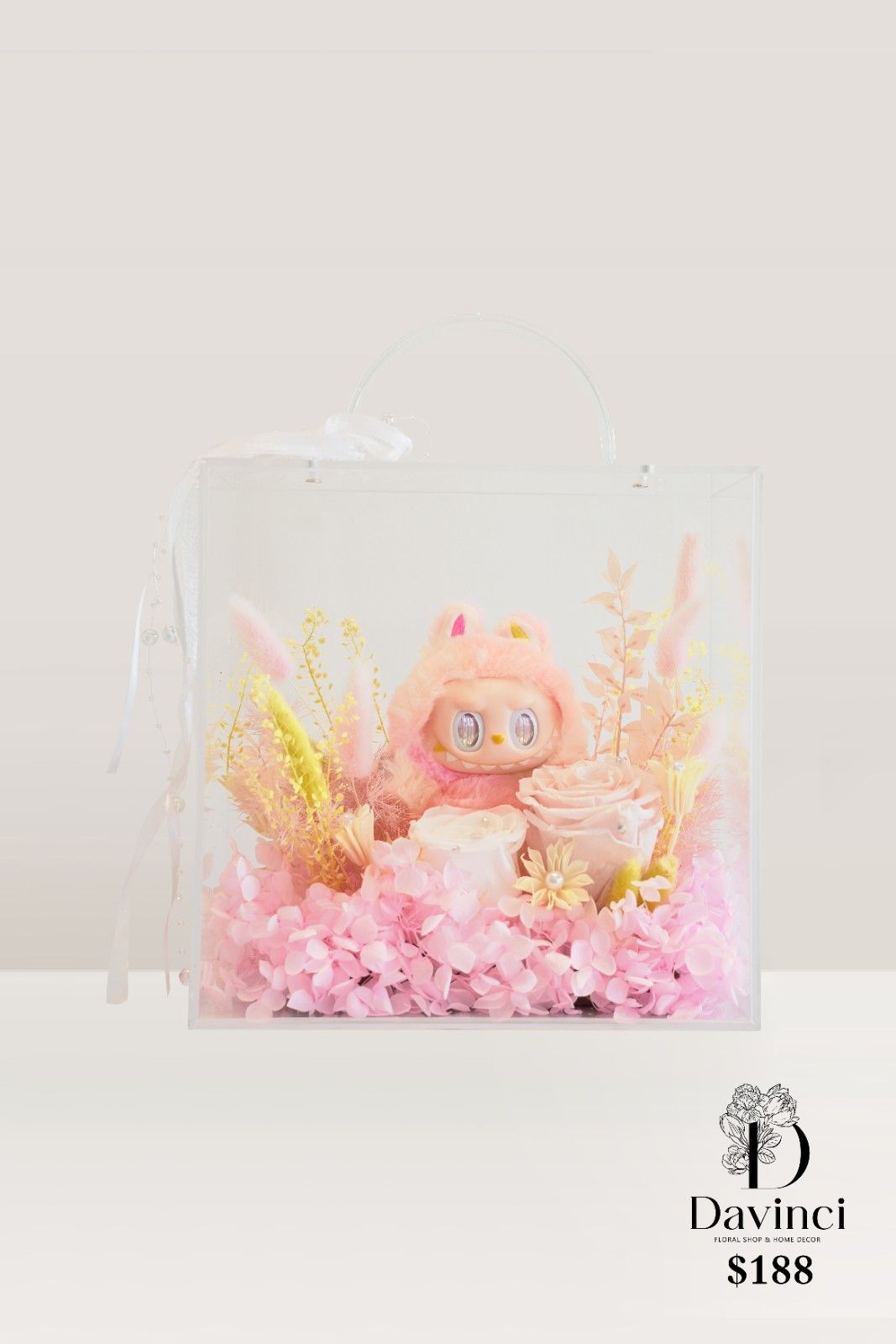 Preserved flower with Labubu - Davinci Flower
