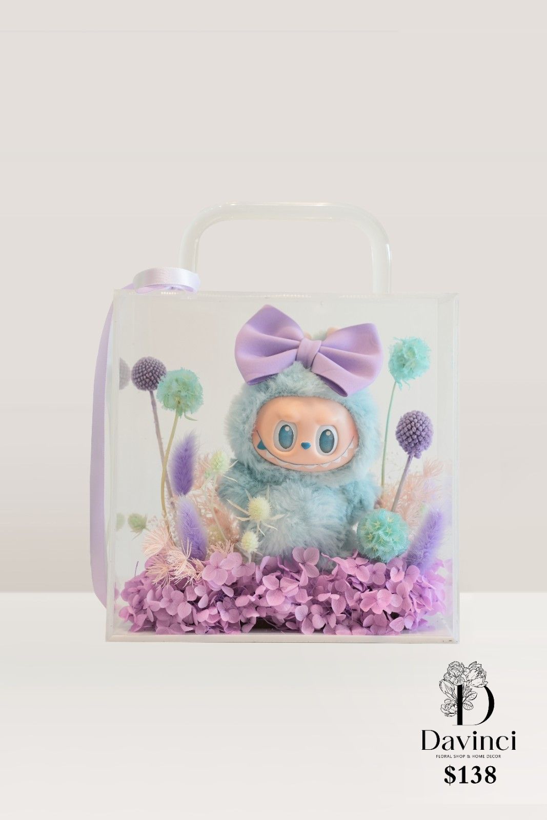 Preserved flower with Labubu - Davinci Flower