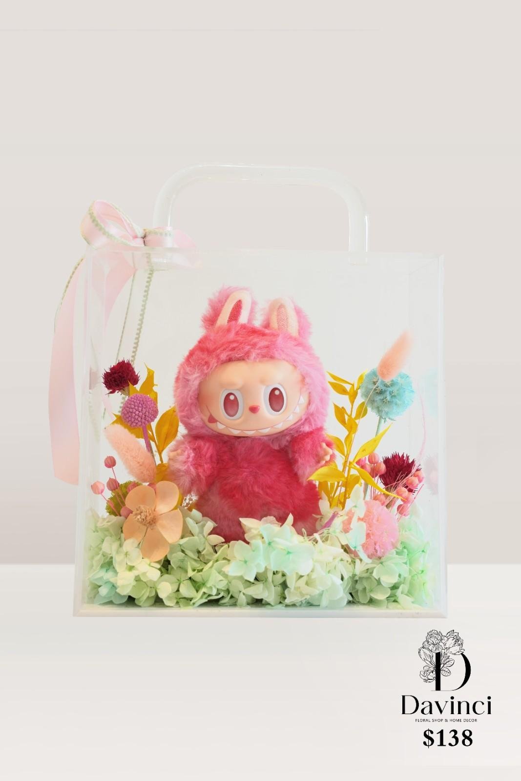 Preserved flower with Labubu - Davinci Flower
