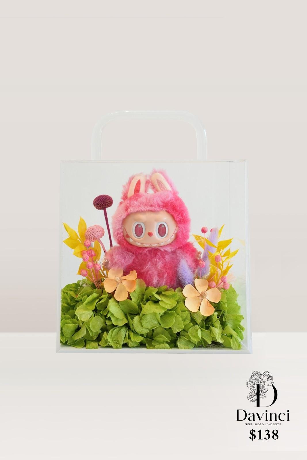 Preserved flower with Labubu - Davinci Flower
