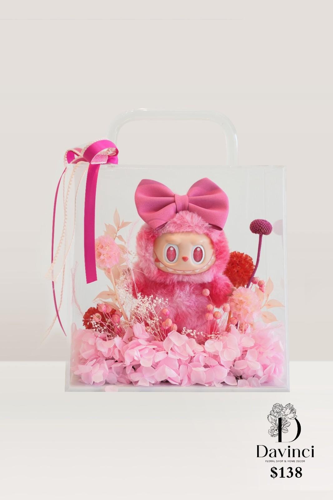 Preserved flower with Labubu - Davinci Flower