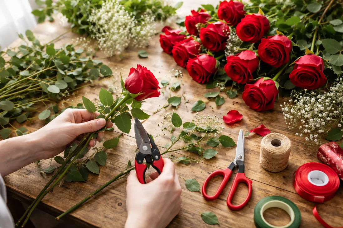 How to make a Valentine’s Day flower arrangement step by step
