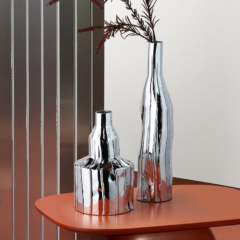Buy Modern Luxe: Sculptural Chrome Vase | Davinci Flower