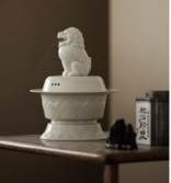 STZ Ding Kiln White Lion Incense Burner