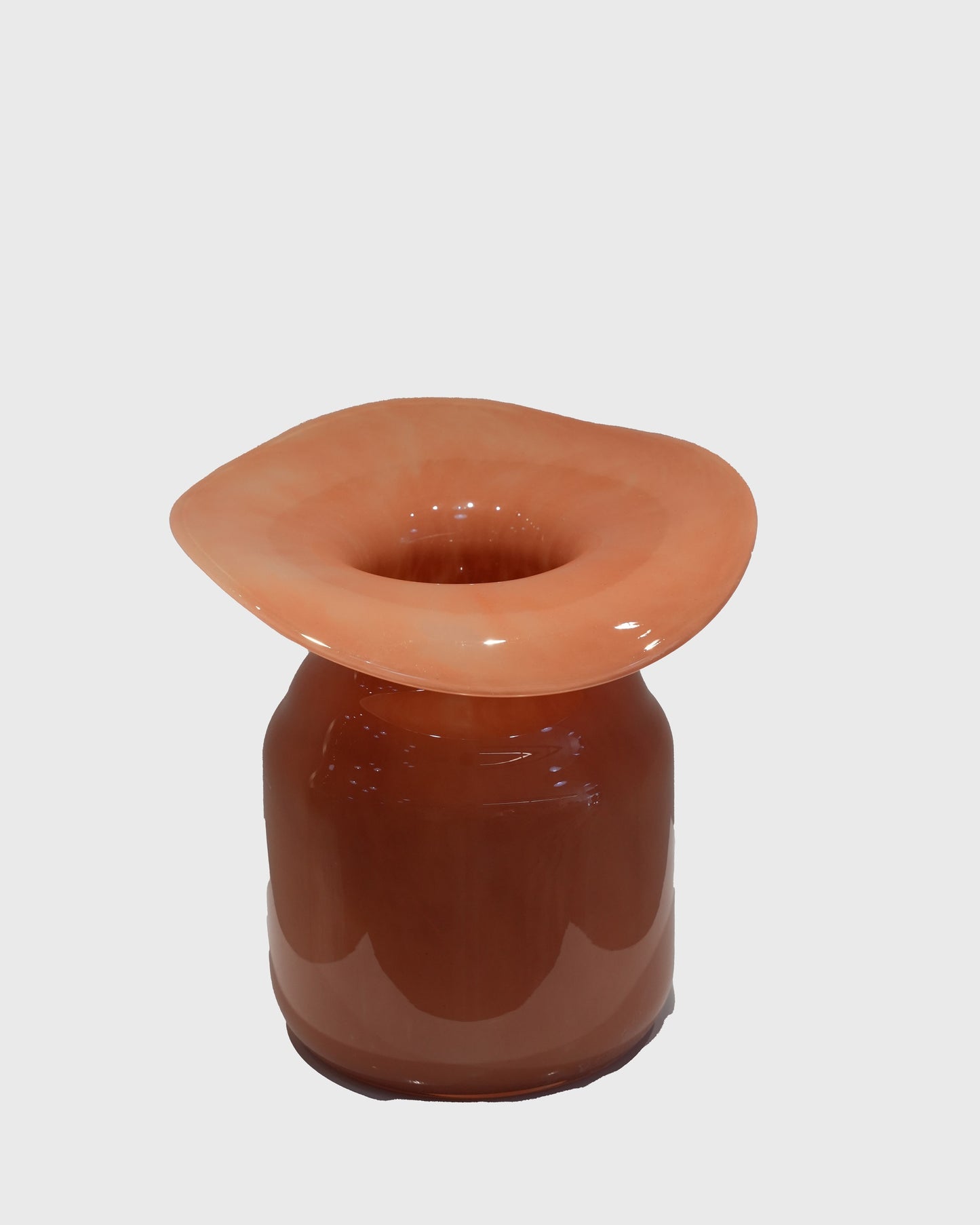 Gradient Wide-Mouth Glass Vase