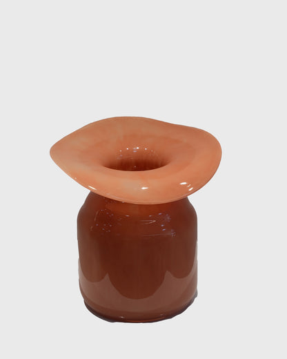 Gradient Wide-Mouth Glass Vase