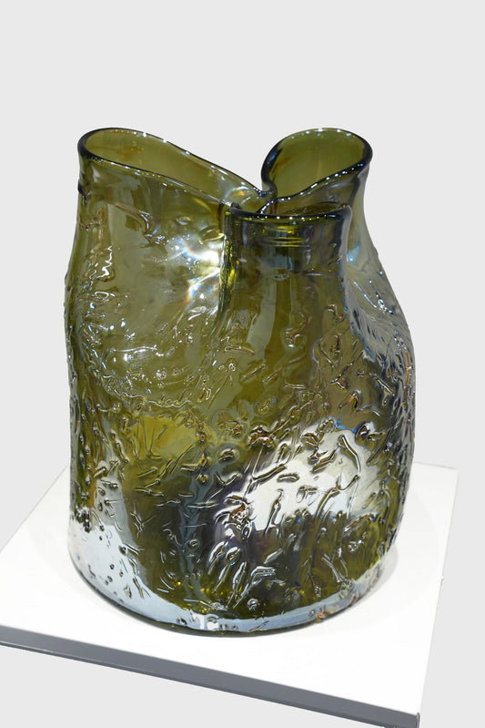 Ripple Pleated Glass Vase