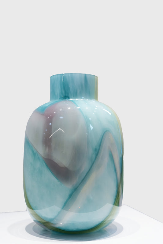 Gradient Color Patchwork Glass Vase