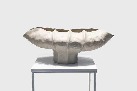 Matte Light Gray Gradient Flower Vessel