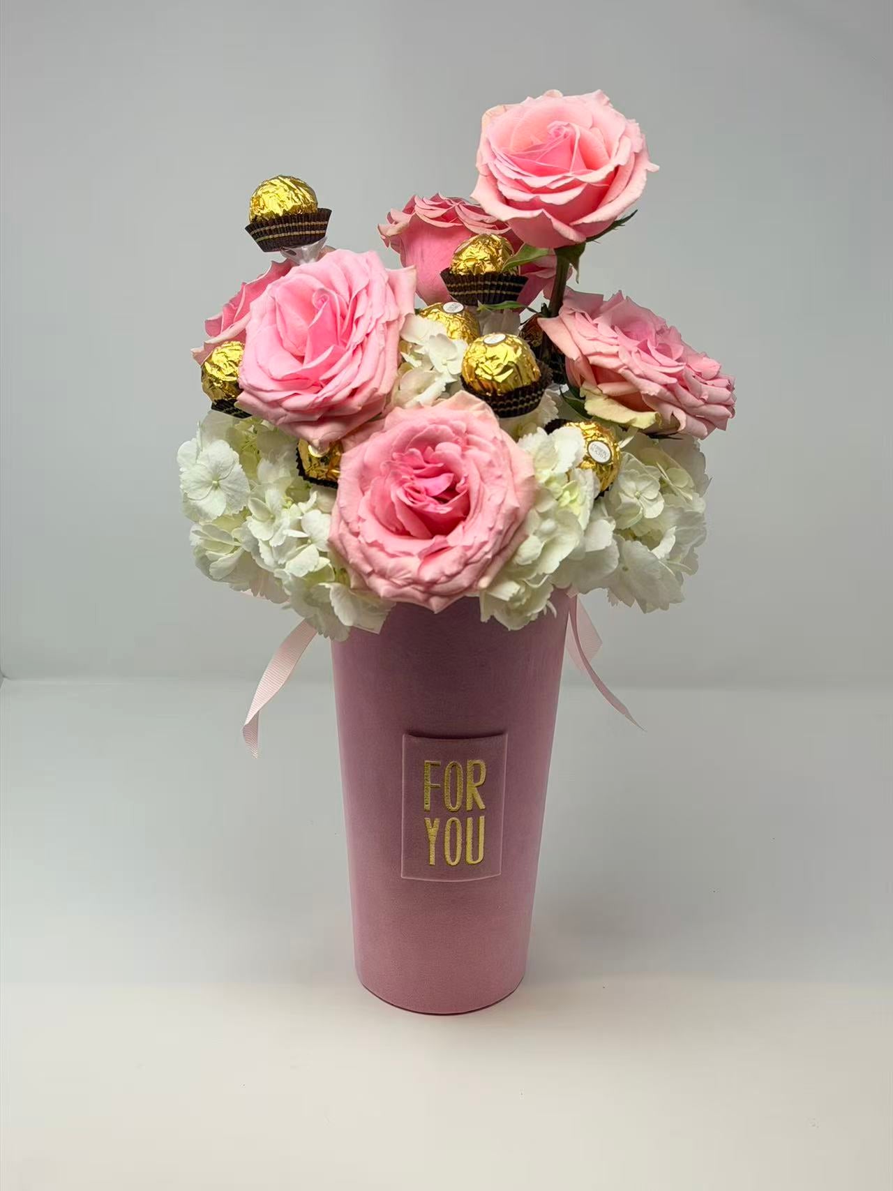 Pink Rose Basket