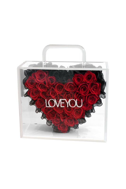 Heart-shaped Roses (Large Basket Red)