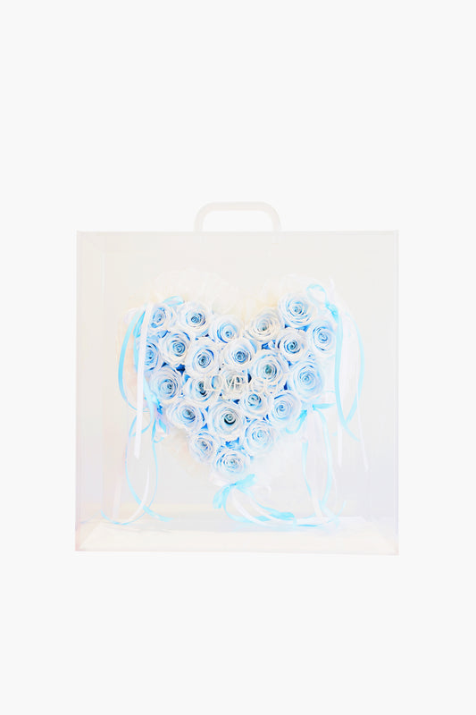 Hear-shaped Roses (Large Basket Blue)