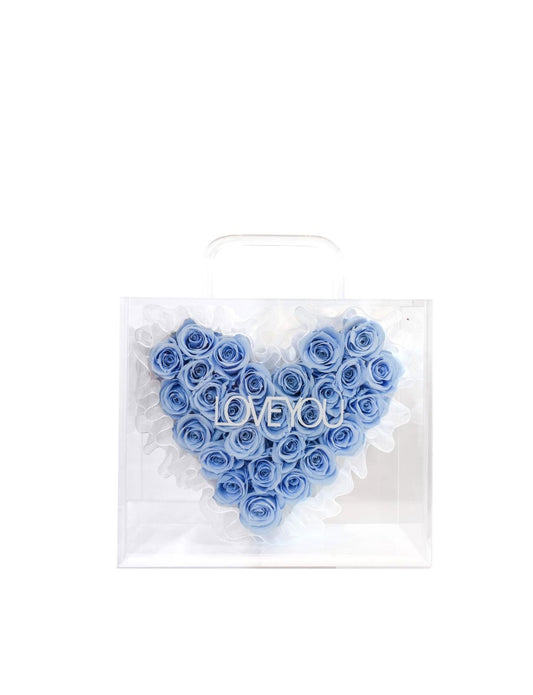 Heart-shaped Roses (Small Basket Blue)