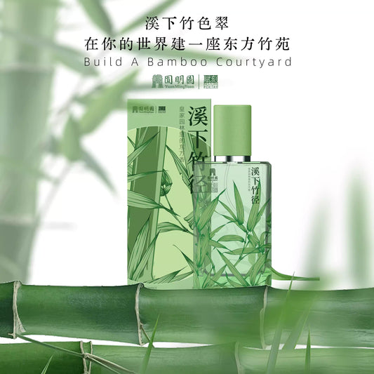 Bamboo Path Under the Stream Mist Spray