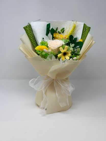 Preserved Mini Bouquet-Ivory Green