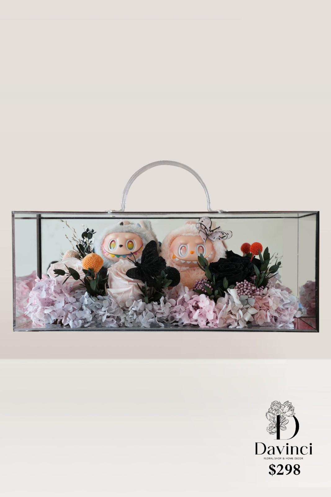 Preserved flower with Labubu - Davinci Flower