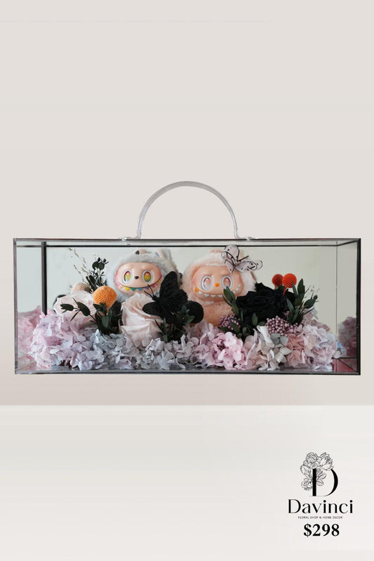 Preserved flower with Labubu - Davinci Flower